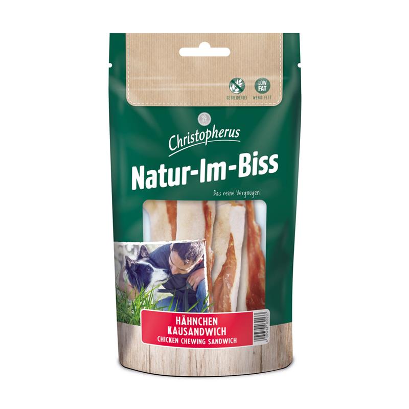 Hundeleckerli Kausandwich 70g, 12er Pack – Christopherus Hund