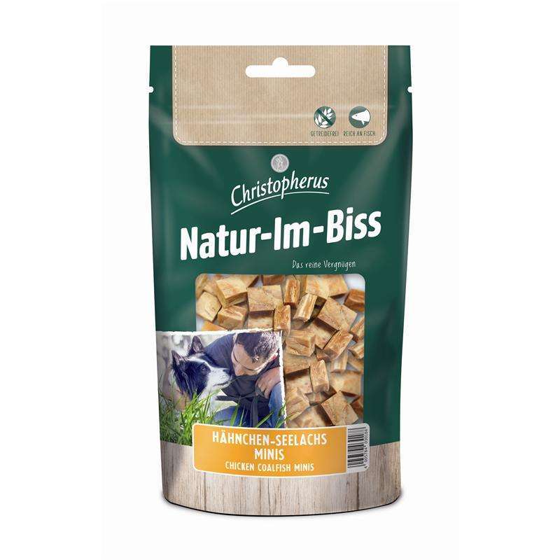 Hundeleckerli Hähnchen-Seelachs Minis 70g, 12er Pack – Christopherus Hund