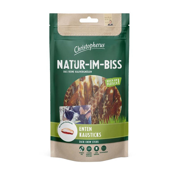 Kaustangen für Hunde Enten Kausticks 70g, 12er Pack – Christopherus Hund