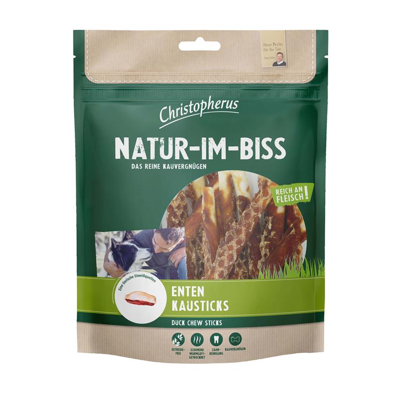 Kaustangen für Hunde Enten Kausticks 300g, 5er Pack – Christopherus Hund