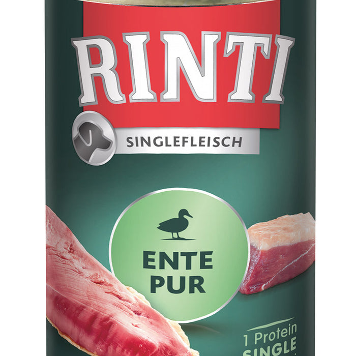 Hundenassfutter Singlefleisch Exclusive Ente pur 400g, 12er Pack – Rinti
