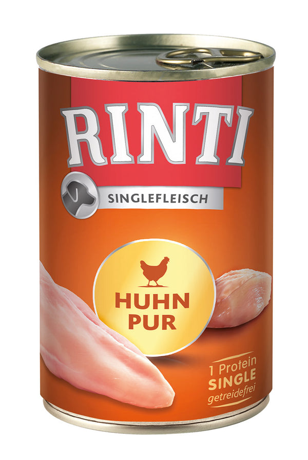 Hundenassfutter Rinti Singlefleisch Huhn pur 400g, 12er Pack – Finnern