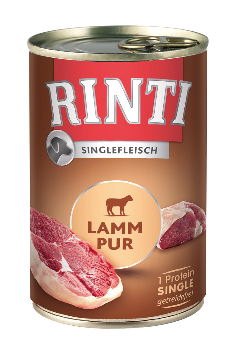 Hundenassfutter Rinti Singlefleisch Lamm pur 400g, 12er Pack – Finnern