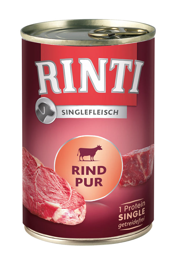 Hundenassfutter Rinti Singlefleisch Rind pur 400g, 12er Pack – Finnern