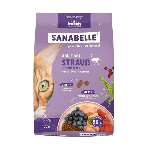 Katzentrockenfutter Adult mit Strauß – Sanabelle
