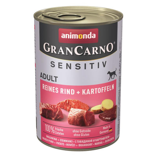 Hundenassfutter GranCarno Adult Sensitive Rind & Kartoffeln, 6er Pack – Animonda