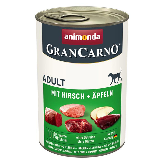 Hundenassfutter GranCarno Adult mit Hirsch & Äpfeln, 6er Pack – Animonda