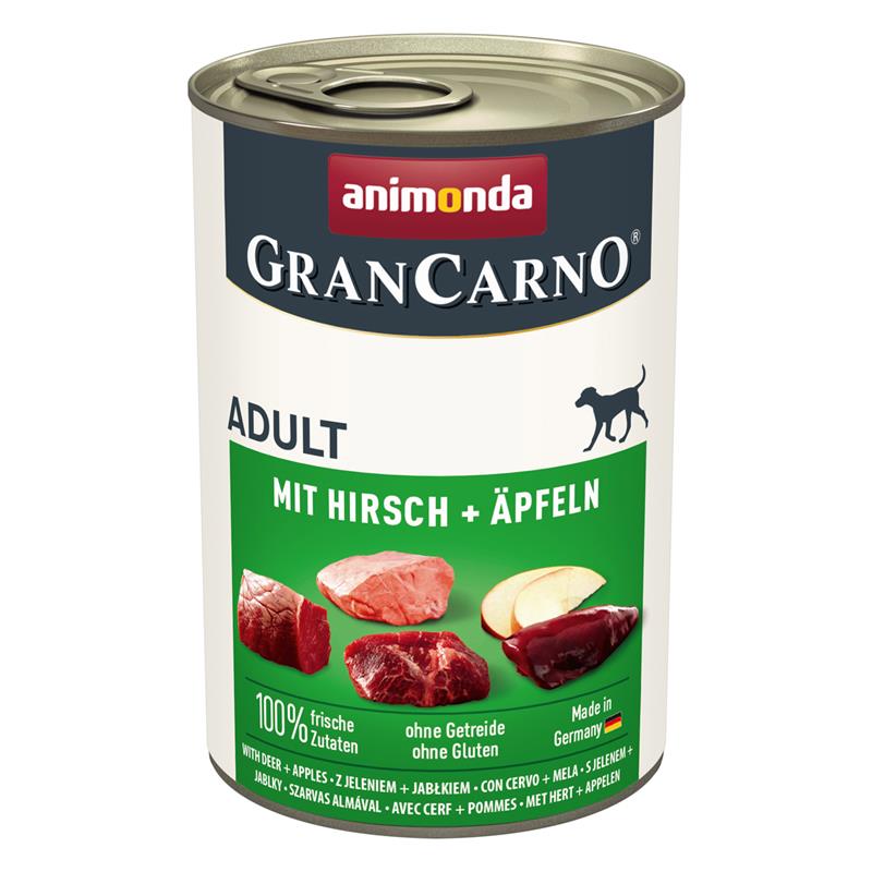 Hundenassfutter GranCarno Adult mit Hirsch & Äpfeln, 6er Pack – Animonda
