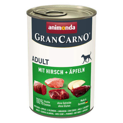 Hundenassfutter GranCarno Adult mit Hirsch & Äpfeln, 6er Pack – Animonda