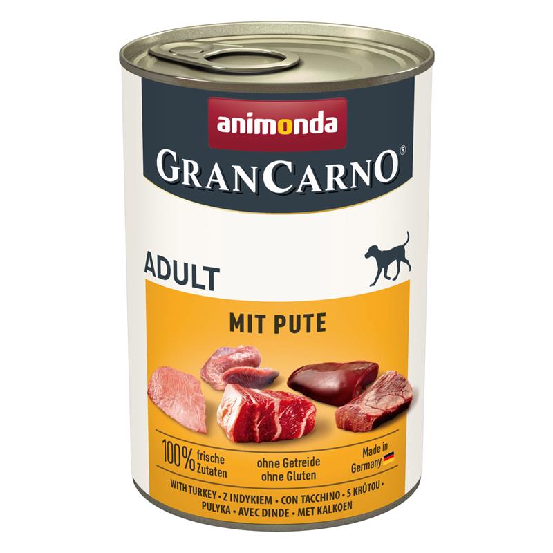 Hundenassfutter GranCarno Adult mit Pute, 6er Pack – Animonda