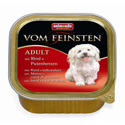 Hundenassfutter vom Feinsten Adult Rind & Putenherzen 150g, 22er Pack – Animonda Dog