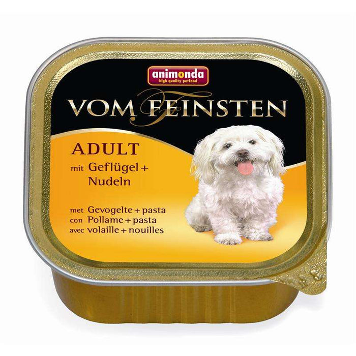 Hundenassfutter vom Feinsten Adult Geflügel & Nudeln 150g, 22er Pack – Animonda Dog