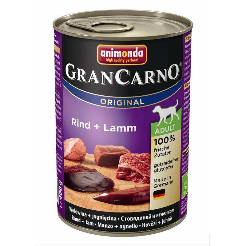 Hundenassfutter Dose GranCarno Adult Rind & Lamm 400g, 6er Pack – Animonda Dog
