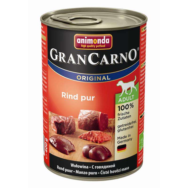 Hundenassfutter Dose GranCarno Adult Rindfleisch pur 400g, 6er Pack – Animonda Dog