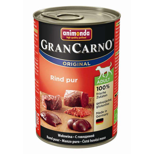 Hundenassfutter Dose GranCarno Adult Rindfleisch pur 400g, 6er Pack – Animonda Dog