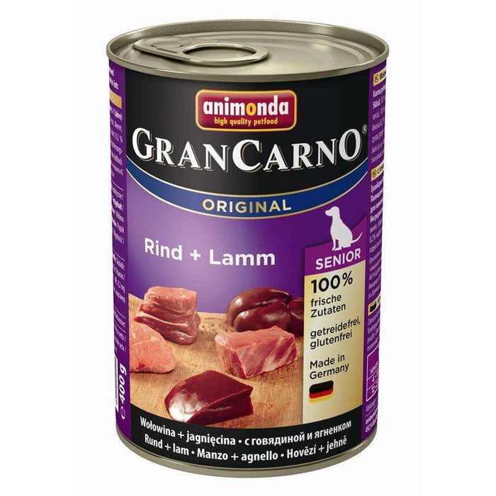 Hundenassfutter Dose GranCarno Senior Rind & Lamm 400g, 6er Pack – Animonda Dog