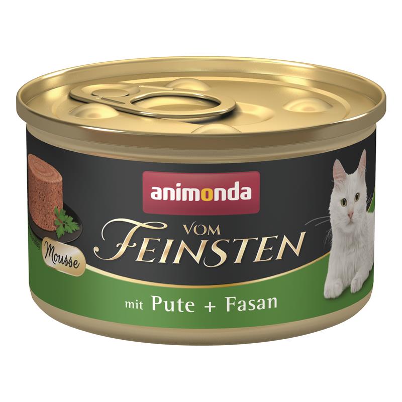 Katzennassfutter vom Feinsten Mousse Adult Pute & Fasan 85g, 12er Pack – Animonda