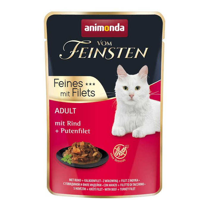 Katzennassfutter vom Feinsten Cat Adult Rind & Putenfilet 85g, 18er Pack – Animonda