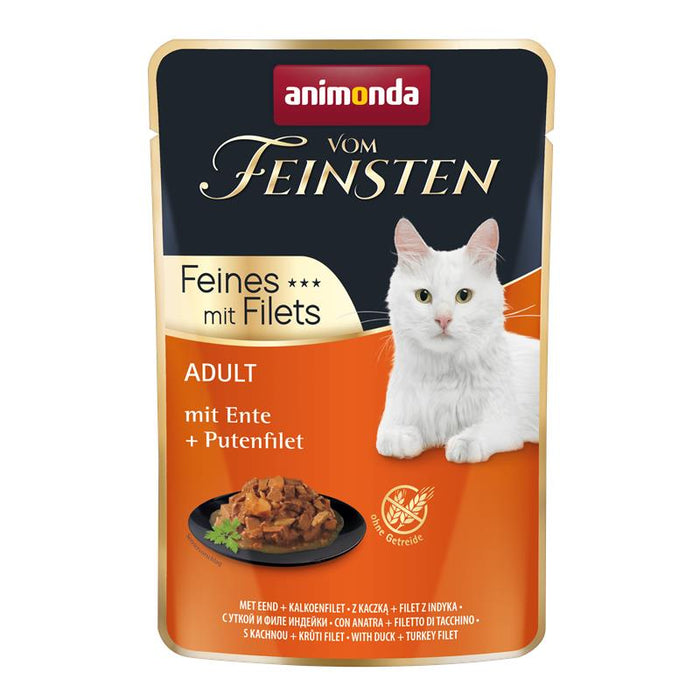 Katzennassfutter vom Feinsten Cat Adult Ente & Putenfilet 85g, 18er Pack – Animonda