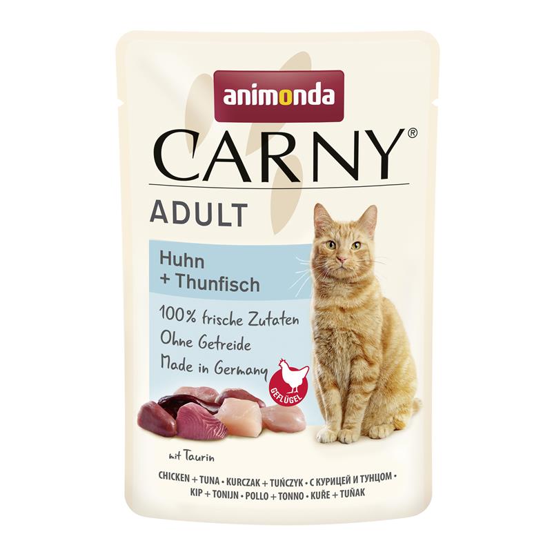 Katzennassfutter Carny PB Adult Huhn & Thunfisch 85g, 12er Pack – Animonda