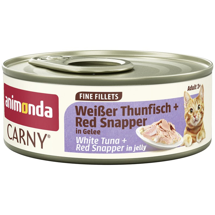 Katzennassfutter Cat Carny Fine Fillets Adult Weißer Thunfisch & Red Snapper in Gelee 60g, 12er Pack – Animonda