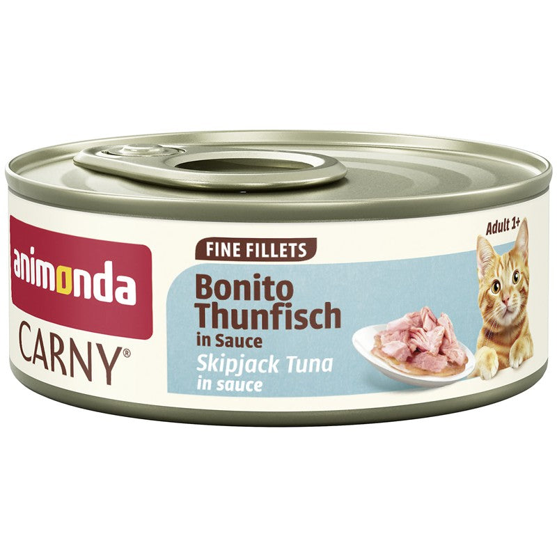 Katzennassfutter Cat Carny Fine Fillets Adult Bonito Thunfisch in Sauce 60g, 12er Pack – Animonda