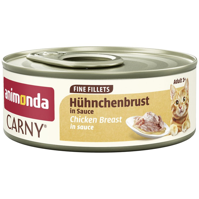 Katzennassfutter Cat Carny Fine Fillets Adult Hühnchenbrust in Sauce 60g, 12er Pack – Animonda