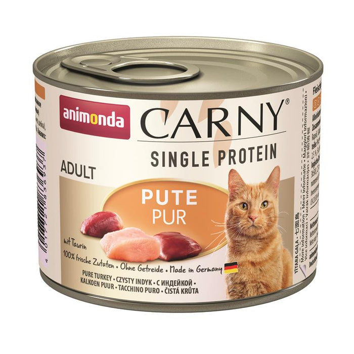 Katzennassfutter Dose Carny Adult Single Protein Pute 200g, 6er Pack – Animonda Cat