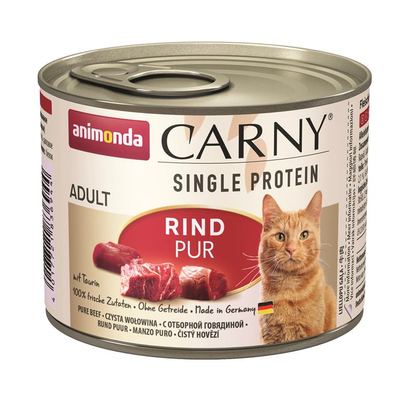 Katzennassfutter Dose Carny Adult Single Protein Rind 200g, 6er Pack – Animonda Cat