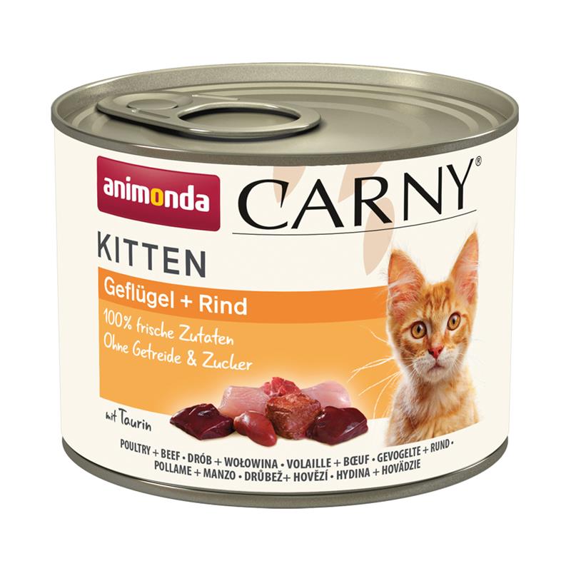 Katzennassfutter Carny Kitten Geflügel & Rind, 12er Pack – Animonda Cat