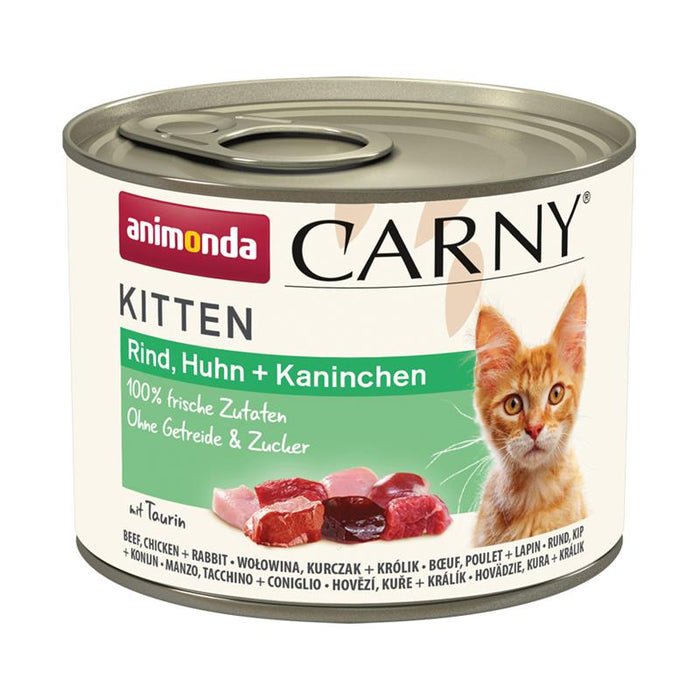 Katzennassfutter Carny Kitten Rind, Huhn & Kaninchen, 12er Pack – Animonda Cat