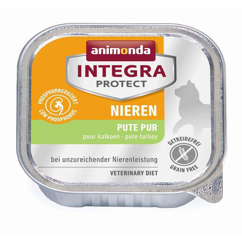 Katzennassfutter Schale Integra Protect Niere mit Pute 100g, 16er Pack – Animonda Cat