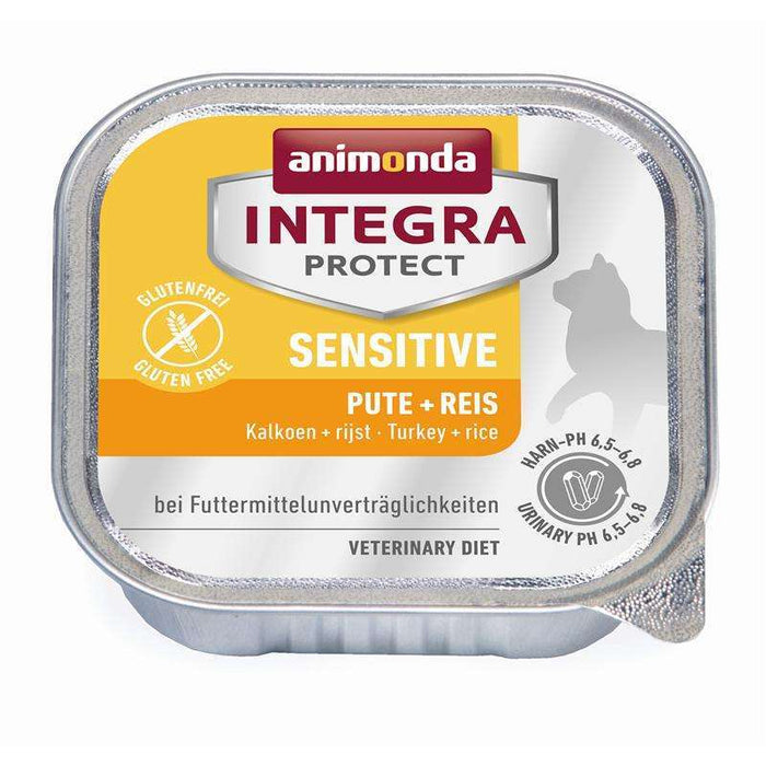 Katzennassfutter Schale Integra Protect Sensitiv mit Pute & Reis 100g, 16er Pack – Animonda Cat