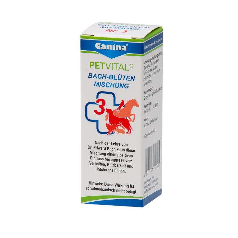 Ergänzungsfutter für Hunde Petvital Bachblüten Nr. 3, Aggression 10g – Canina Pharma