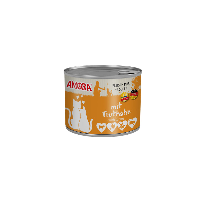 Katzennassfutter Cat Dose Fleisch Pur mit Truthahn, 6er Pack – Amora