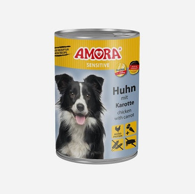 Hundenassfutter Dog Sensitive Huhn & Karotte, 6er Pack – Amora