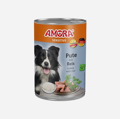 Hundenassfutter Dog Sensitive Pute & Reis, 6er Pack – Amora