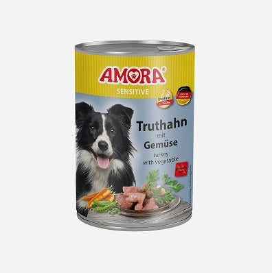 Hundenassfutter Dog Sensitive Truthahn & Gemüse, 6er Pack – Amora