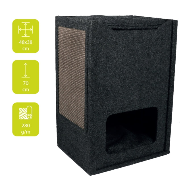 Kratzbaum für Katzen – Comfort Cuby, Schwarz – Bild 2