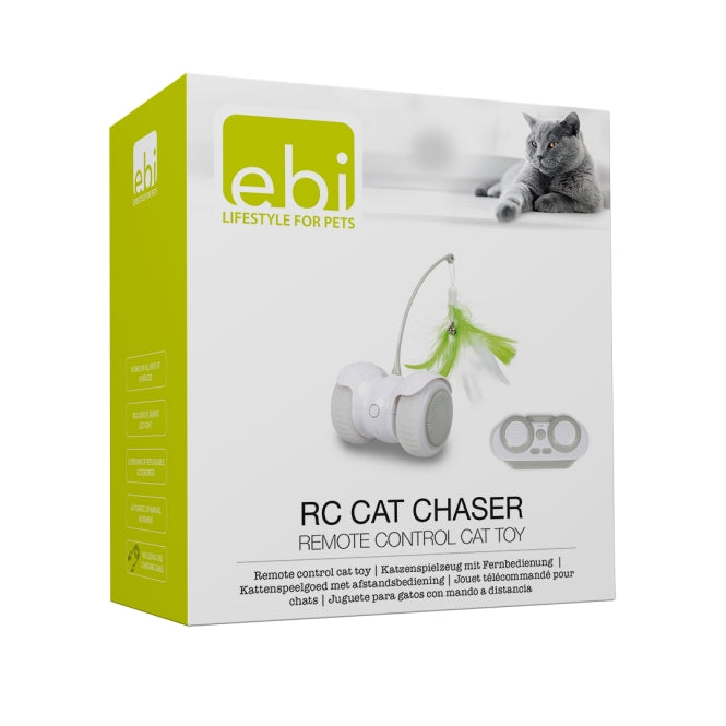 Beschäftigungsspielzeug für Katzen – Cat Toy RC Cat Chaser, weiß/grün – Bild 2