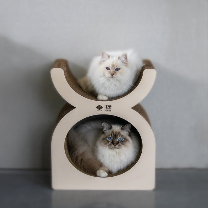 Kratzbaum für Katzen – Kratzplayground Faye dreiteilig, braun/beige – Bild 5