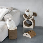 Kratzbaum für Katzen – Kratzplayground Faye dreiteilig, braun/beige – Bild 4
