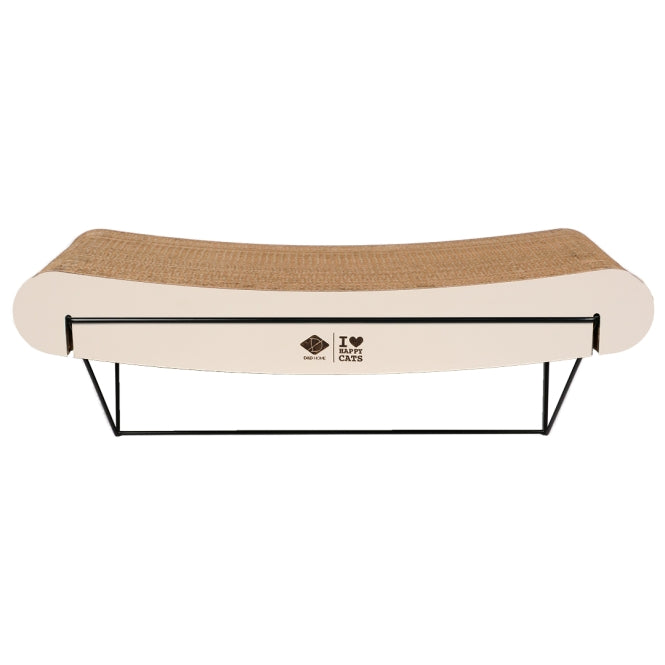 Kratzbrett für Katzen – gebogenes Wandregal aus Pappe David, braun/beige