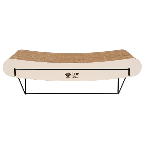 Kratzbrett für Katzen – gebogenes Wandregal aus Pappe David, braun/beige