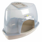 Eck-Katzentoilette – Prism M, transparent/grau