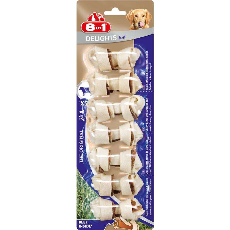 Kauknochen für Hunde Delights Beef XS – 8in1