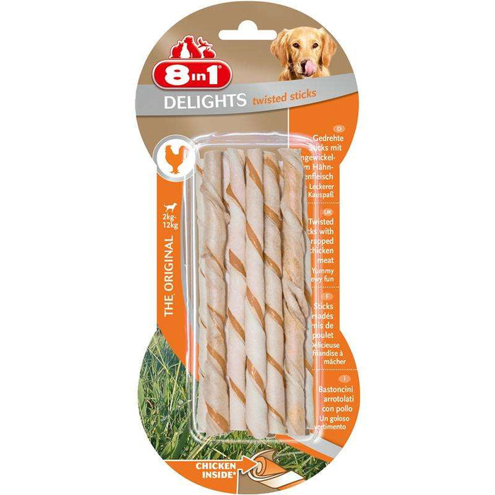 Kaustangen für Hunde Delights Twisted 10 Stück – 8in1