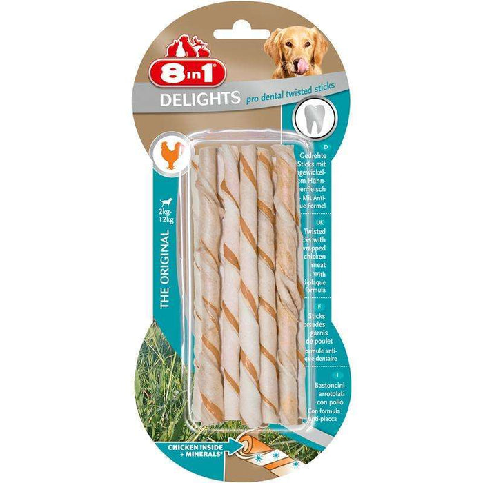 Zahnpflege Snack für Hunde Delights Pro Dental Twisted 10 Stück – 8in1