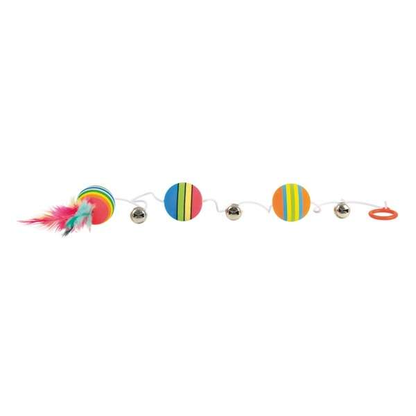 Rainbow-Bälle für Katzen – 3 am Gummiband mit Glöckchen – Bild 2