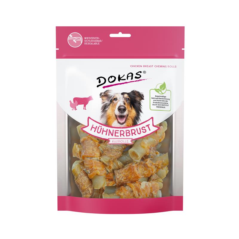 Hundeleckerli Dog Hühnerbrust Kaurolle 250 g – Dokas